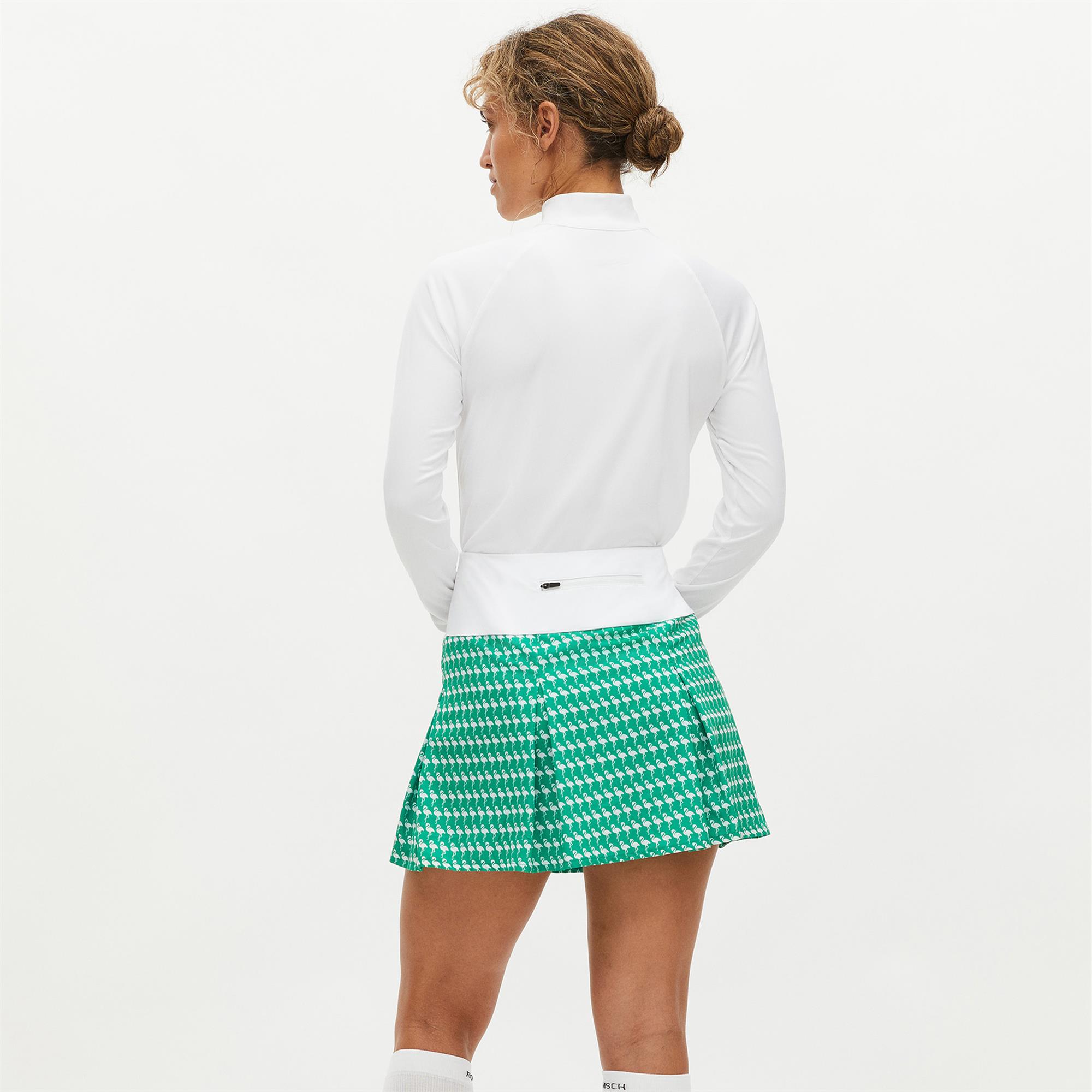 Rohnisch Aurora Pleated Ladies Golf Skort Flamingo Aop Jelly Bean